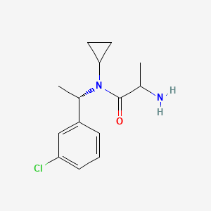 molecular formula C14H19ClN2O B13085345 2-amino-N-[(1S)-1-(3-chlorophenyl)ethyl]-N-cyclopropylpropanamide 