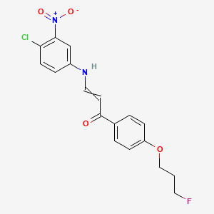 molecular formula C18H16ClFN2O4 B1308537 (E)-3-(4-chloro-3-nitroanilino)-1-[4-(3-fluoropropoxy)phenyl]-2-propen-1-one 