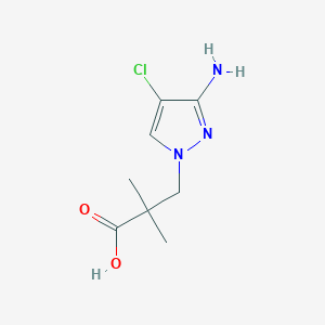 molecular formula C8H12ClN3O2 B13085379 3-(3-amino-4-chloro-1H-pyrazol-1-yl)-2,2-dimethylpropanoic acid 