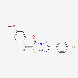 molecular formula C18H12BrN3O2S B13085381 2-(4-Bromophenyl)-5-(4-methoxybenzylidene)thiazolo[3,2-b][1,2,4]triazol-6(5H)-one 