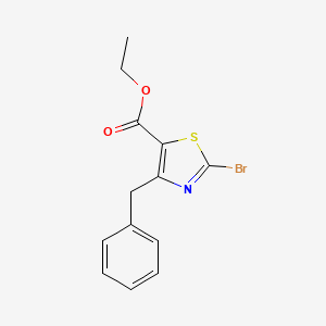 molecular formula C13H12BrNO2S B13085409 Ethyl 4-benzyl-2-bromothiazole-5-carboxylate 