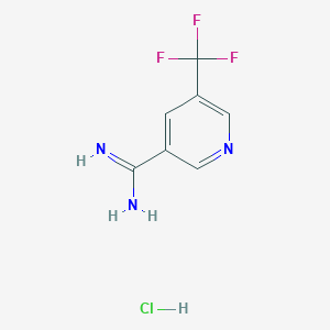 molecular formula C7H7ClF3N3 B13085412 5-(Trifluoromethyl)nicotinimidamide hydrochloride 