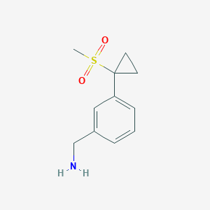 [3-(1-Methanesulfonylcyclopropyl)phenyl]methanamine