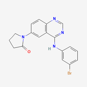 molecular formula C18H15BrN4O B13085420 1-(4-((3-Bromophenyl)amino)quinazolin-6-YL)pyrrolidin-2-one 