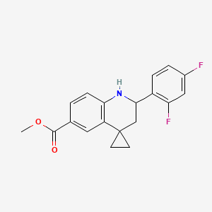 molecular formula C19H17F2NO2 B13085469 Methyl 2'-(2,4-difluorophenyl)-2',3'-dihydro-1'H-spiro[cyclopropane-1,4'-quinoline]-6'-carboxylate 