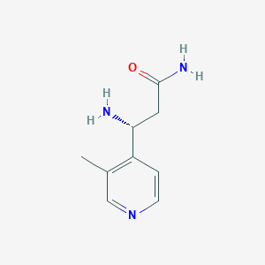 molecular formula C9H13N3O B13085514 (3R)-3-Amino-3-(3-methylpyridin-4-yl)propanamide 