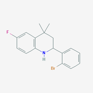 molecular formula C17H17BrFN B13085530 2-(2-Bromophenyl)-6-fluoro-4,4-dimethyl-1,2,3,4-tetrahydroquinoline CAS No. 1384264-68-9