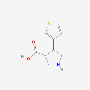 molecular formula C9H11NO2S B13085533 4-(Thiophen-3-yl)pyrrolidine-3-carboxylic acid 