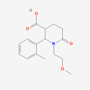 molecular formula C16H21NO4 B13085535 1-(2-Methoxyethyl)-6-oxo-2-(o-tolyl)piperidine-3-carboxylic acid 