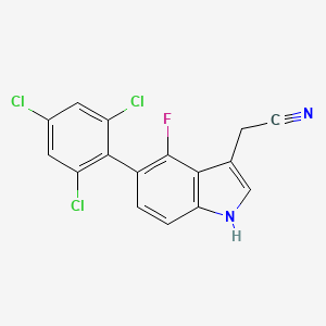 4-Fluoro-5-(2,4,6-trichlorophenyl)indole-3-acetonitrile