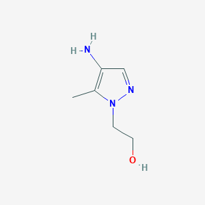 molecular formula C6H11N3O B13085555 2-(4-amino-5-methyl-1H-pyrazol-1-yl)ethan-1-ol 