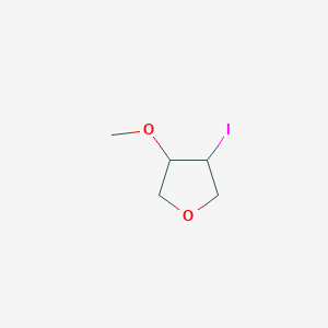 molecular formula C5H9IO2 B13085562 3-Iodo-4-methoxyoxolane 