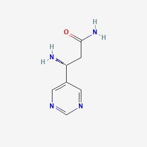 (3R)-3-Amino-3-(pyrimidin-5-yl)propanamide