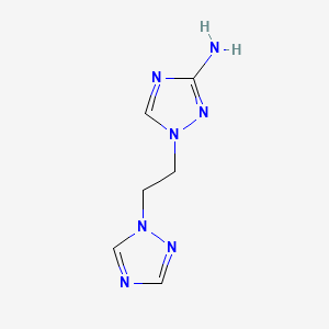 molecular formula C6H9N7 B13085602 1-[2-(1H-1,2,4-Triazol-1-yl)ethyl]-1H-1,2,4-triazol-3-amine 