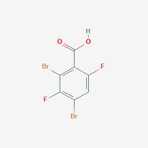 molecular formula C7H2Br2F2O2 B13085618 2,4-Dibromo-3,6-difluorobenzoic acid 