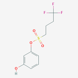 molecular formula C10H11F3O4S B13085638 3-Hydroxyphenyl 4,4,4-trifluorobutane-1-sulfonate CAS No. 1956327-62-0