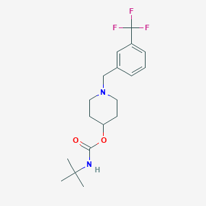 molecular formula C18H25F3N2O2 B13085658 1-(3-(Trifluoromethyl)benzyl)piperidin-4-yl tert-butylcarbamate 