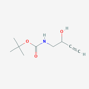 molecular formula C9H15NO3 B13085700 tert-Butyl (2-hydroxybut-3-yn-1-yl)carbamate 