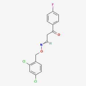 molecular formula C16H12Cl2FNO2 B1308571 3-(4-fluorophenyl)-3-oxopropanal O-(2,4-dichlorobenzyl)oxime 