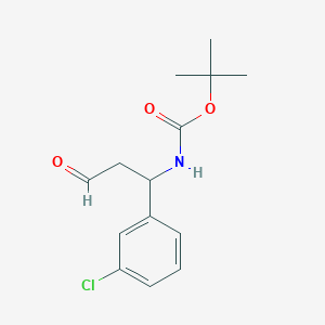 molecular formula C14H18ClNO3 B13085744 Tert-butyl (1-(3-chlorophenyl)-3-oxopropyl)carbamate 