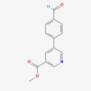 molecular formula C14H11NO3 B13085745 Methyl 5-(4-formylphenyl)nicotinate 