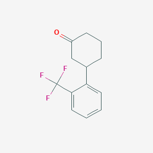 molecular formula C13H13F3O B13085797 3-(2-(Trifluoromethyl)phenyl)cyclohexanone 