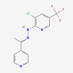 molecular formula C13H10ClF3N4 B1308580 3-chloro-N-(1-pyridin-4-ylethylideneamino)-5-(trifluoromethyl)pyridin-2-amine 