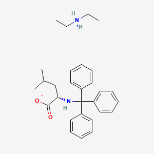 molecular formula C29H38N2O2 B13085806 diethylazanium;(2S)-4-methyl-2-(tritylamino)pentanoate 