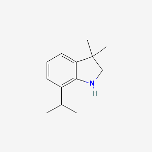 molecular formula C13H19N B13085828 3,3-dimethyl-7-(propan-2-yl)-2,3-dihydro-1H-indole 