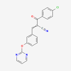 molecular formula C20H12ClN3O2 B1308583 (E)-2-(4-chlorobenzoyl)-3-[3-(2-pyrimidinyloxy)phenyl]-2-propenenitrile 
