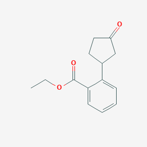 molecular formula C14H16O3 B13085831 Ethyl 2-(3-oxocyclopentyl)benzoate CAS No. 284022-86-2