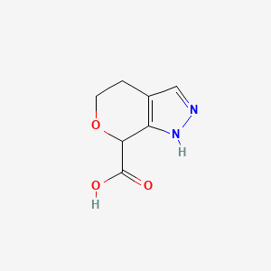 molecular formula C7H8N2O3 B13085857 2,4,5,7-Tetrahydropyrano[3,4-c]pyrazole-7-carboxylic acid 