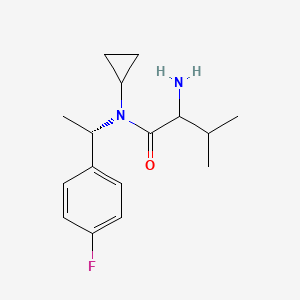 molecular formula C16H23FN2O B13085891 2-amino-N-cyclopropyl-N-[(1S)-1-(4-fluorophenyl)ethyl]-3-methylbutanamide 