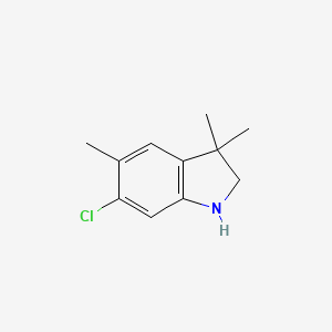 molecular formula C11H14ClN B13085898 6-Chloro-3,3,5-trimethyl-2,3-dihydro-1H-indole 