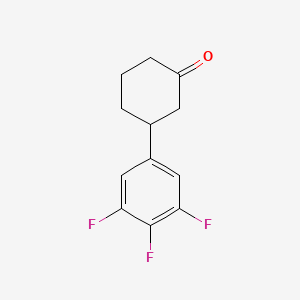 molecular formula C12H11F3O B13085910 3-(3,4,5-Trifluorophenyl)cyclohexanone 