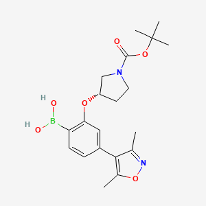 (S)-(2-((1-(tert-Butoxycarbonyl)pyrrolidin-3-yl)oxy)-4-(3,5-dimethylisoxazol-4-yl)phenyl)boronic acid