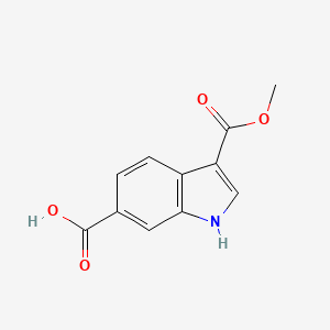 molecular formula C11H9NO4 B13085997 3-(Methoxycarbonyl)-1H-indole-6-carboxylic acid 