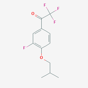 molecular formula C12H12F4O2 B13086073 2,2,2-Trifluoro-1-(3-fluoro-4-isobutoxyphenyl)ethanone 