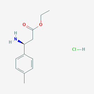 molecular formula C12H18ClNO2 B13086086 ethyl (3S)-3-amino-3-(4-methylphenyl)propanoate;hydrochloride 