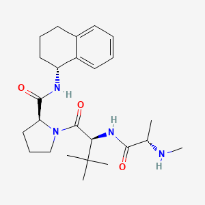 molecular formula C25H38N4O3 B1308612 (S)-1-((S)-3,3-Dimethyl-2-((S)-2-(methylamino)propanamido)butanoyl)-N-((R)-1,2,3,4-tetrahydronaphthalen-1-yl)pyrrolidine-2-carboxamide CAS No. 846550-95-6