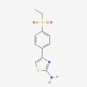 molecular formula C11H12N2O2S2 B1308615 4-(4-Ethylsulfonylphenyl)-1,3-thiazol-2-amine CAS No. 383129-84-8