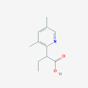 molecular formula C11H15NO2 B13086173 2-(3,5-Dimethylpyridin-2-yl)butanoic acid 