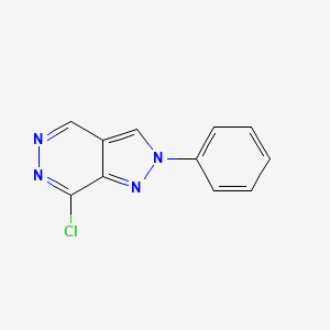 molecular formula C11H7ClN4 B13086198 7-chloro-2-phenyl-2H-pyrazolo[3,4-d]pyridazine 