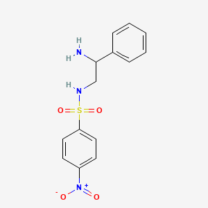 molecular formula C14H15N3O4S B13086234 N-(2-Amino-2-phenylethyl)-4-nitrobenzene-1-sulfonamide 