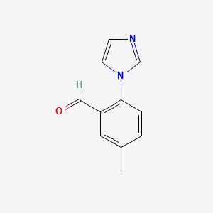 molecular formula C11H10N2O B13086248 2-(1H-Imidazol-1-yl)-5-methylbenzaldehyde 