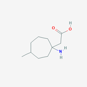 molecular formula C10H19NO2 B13086271 2-(1-Amino-4-methylcycloheptyl)acetic acid 