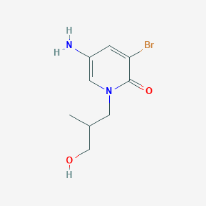 molecular formula C9H13BrN2O2 B13086279 5-Amino-3-bromo-1-(3-hydroxy-2-methylpropyl)-1,2-dihydropyridin-2-one 