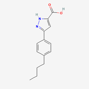 molecular formula C14H16N2O2 B1308629 5-(4-Butylphenyl)-1H-pyrazole-3-carboxylic acid CAS No. 1038914-12-3