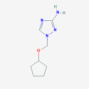 molecular formula C8H14N4O B13086314 1-[(Cyclopentyloxy)methyl]-1H-1,2,4-triazol-3-amine 