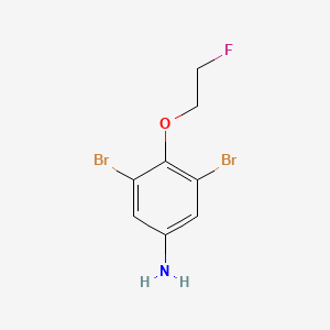 molecular formula C8H8Br2FNO B13086365 3,5-Dibromo-4-(2-fluoroethoxy)aniline 